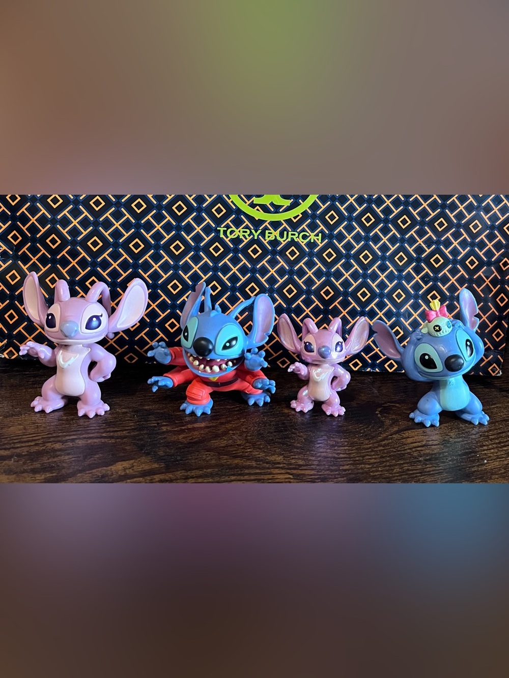Disney Lilo & Stitch Blue Stitch and Pink Angel Toy Figures - Set of 4